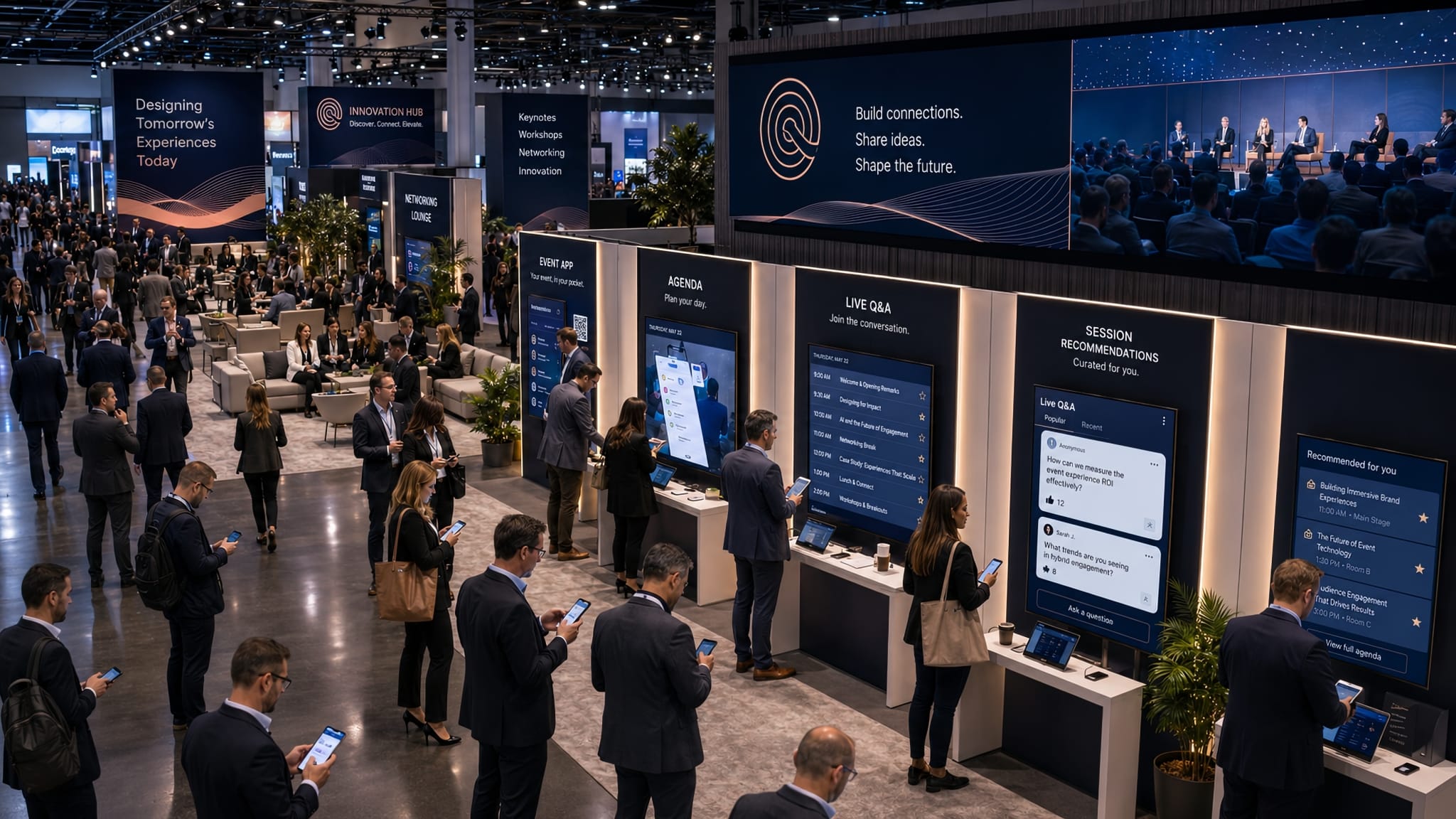 AI in events supporting attendee experience through event apps, live Q&A and session recommendations